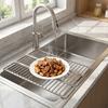 Adjustable Sink Dish Drying Rack Rust‑Resistant Over Sink Drain Mat  for Kitchen