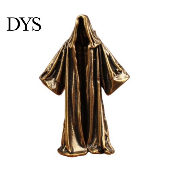 Unique Home Accents Vintage Faceless Ghost Brass Figurine, Retro Metal Mysterious Statue, Creative Miniature Dark Style Ornament Small for Gothic
