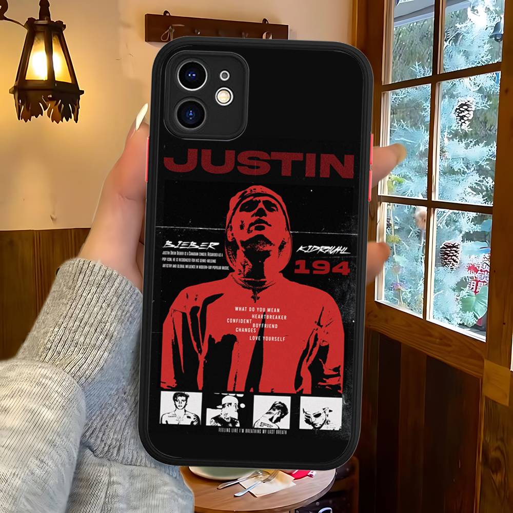 Singer Justin B-Bieber Phone Case For IPhone 13 12 X XS MAX Pro Max 16 15 11 14 Pro Max Shockproof Matte Cover
