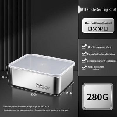 DM 316L Stainless Steel Food Prep Container with Lid
