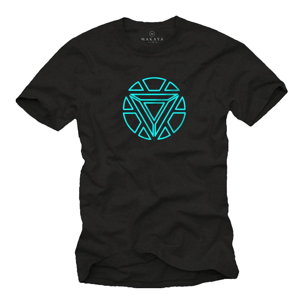 Arc Reactor Movie Theme Mens T-Shirt Kids Superhero Iron Childrens Black S-5XL- S