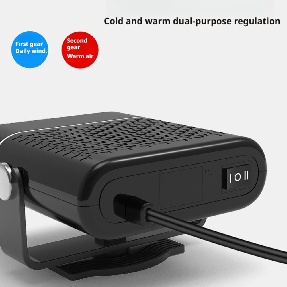 12V 120W Portable Car Heater Fast Heating & Cooling Fan 360° Rotation Defogger/Defroster Cigarette Lighter Plug-in Cooling Fan