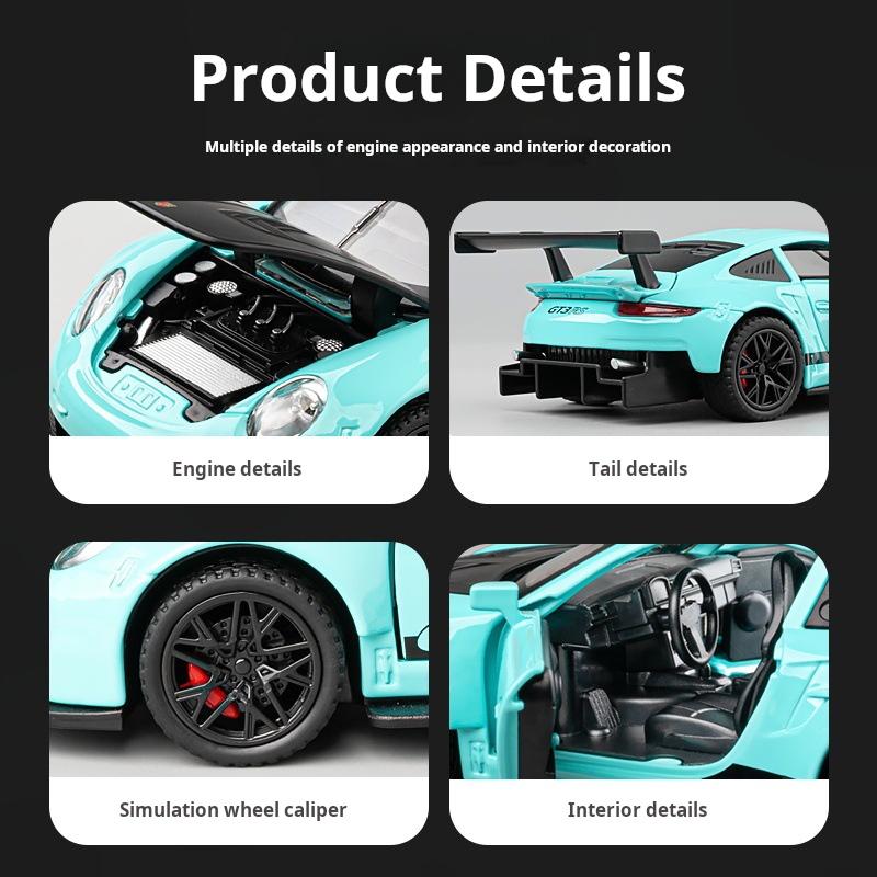 1:32 Scale GT3 RS Alloy Car Model w/ Retro Pull-Back Action, Racing Enthusiasts' Dream Toy, Perfect for Kids & Collectors