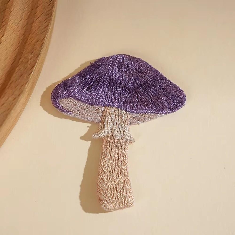 Mushroom Pattern Shoulder Bag Patches 6cm DIY Bag Decoration Iron On Patches  Countryside Style