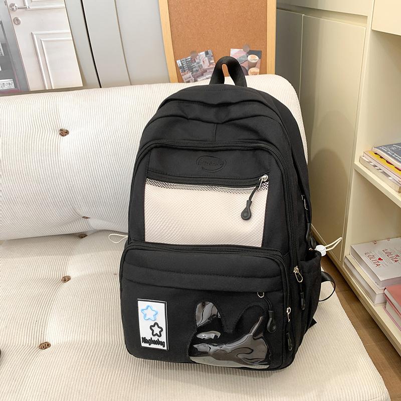 Premium Japanese Transparent Pain Bag Backpack College Yum Daily Simple Large Capacity Campus Female Ins Wind Backpack .