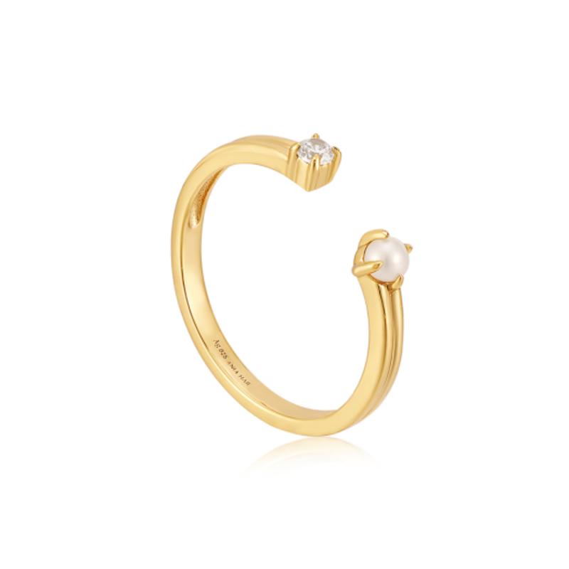 ANIA HAIE Freshwater Pearl 925 Silver Adjustable Size Ring R043-01