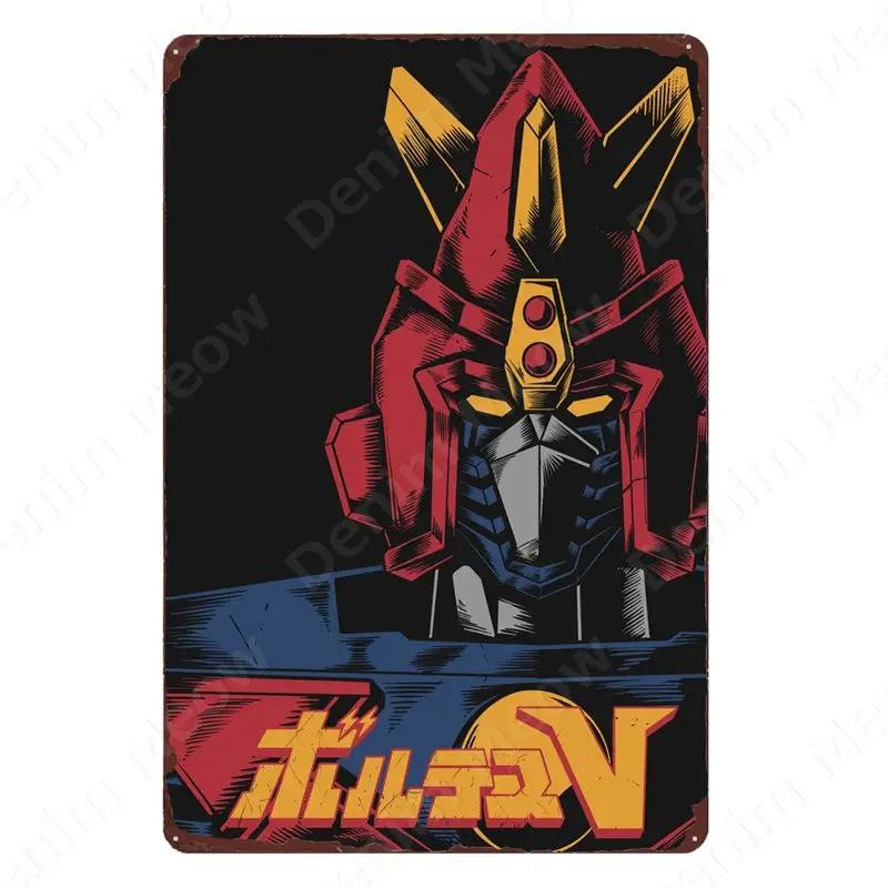 Segno di Latta Animazione Sci-Fi Robot Anime Vintage Film Cartone Animato Poster Man Cave Piastra Murale Segni Decor Shabby Garage Targhette in Latta