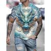 3D Dragon Print Men's T-Shirts Casual O Neck Pullover Street Outdoor Short Sleeve Tops Tee Outdoor Sportshirt Oversized Clothing