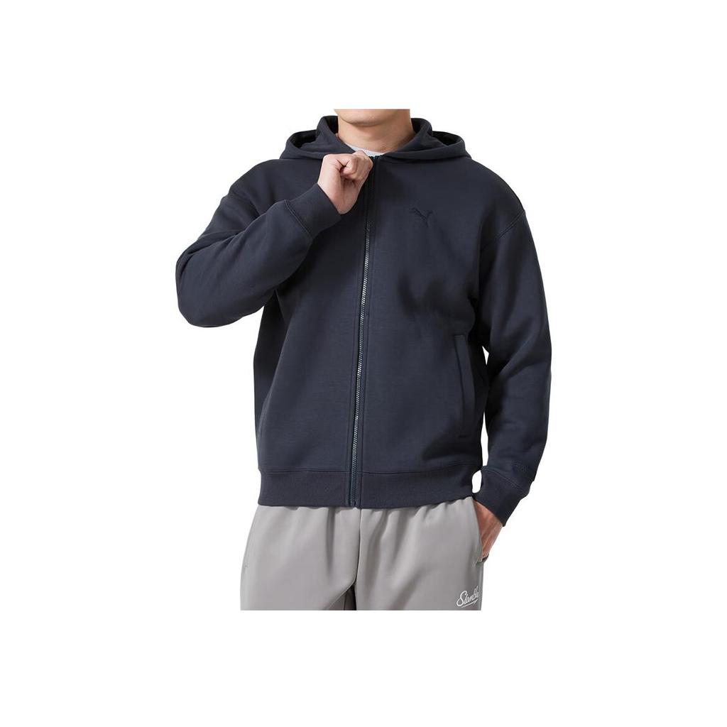 Puma Logo Casual Sports Fashion Hooded Jacket Men Jackets Navy-Blue 631388-69