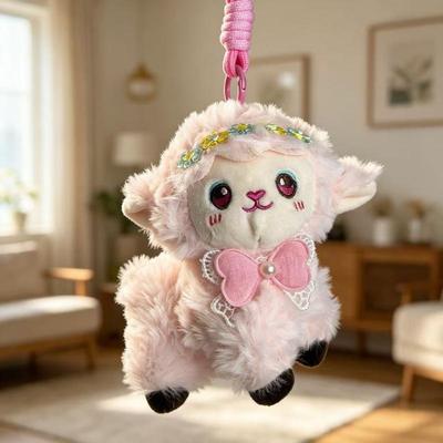 2027 Year of the Sheep Plush Keychain Fluffy Lamb Pendant Portable Bag Charm Backpack Ornament for New Year Souvenirs
