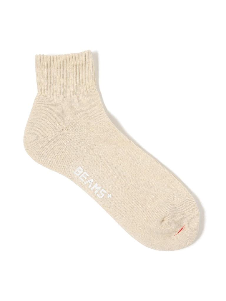 Beams Plus Cotton Linen Short Pile Free 38430014479 Men's Socks, Beige, Size,