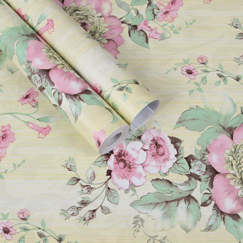 

Обои самоклеящиеся в стиле ретро с цветущим фиолетовым цветком, цветочные обои peel and stick, контактная бумага для мебели и шкафов 5mx45cm