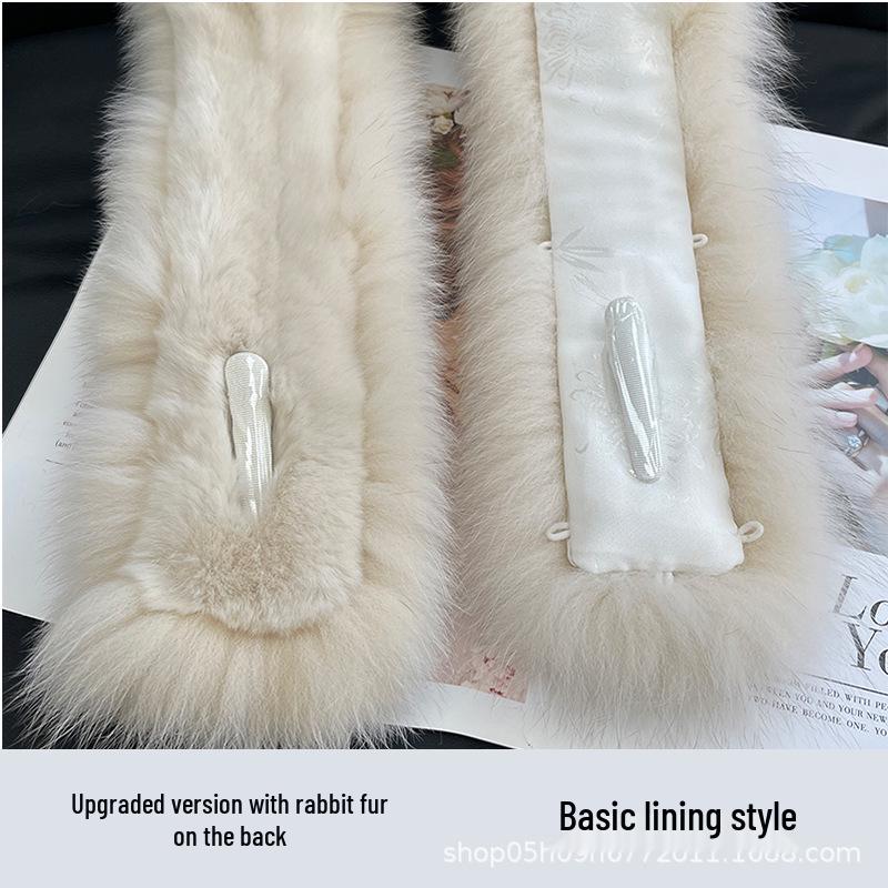 Women's Clip-On Faux Fox Fur Collar Scarf - Stylish and Warm Winter Neck Warmer