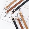 Women's Retro PU Leather Thin Black Belt - Fashionable, Versatile Decorative Waist Accessory for Jeans