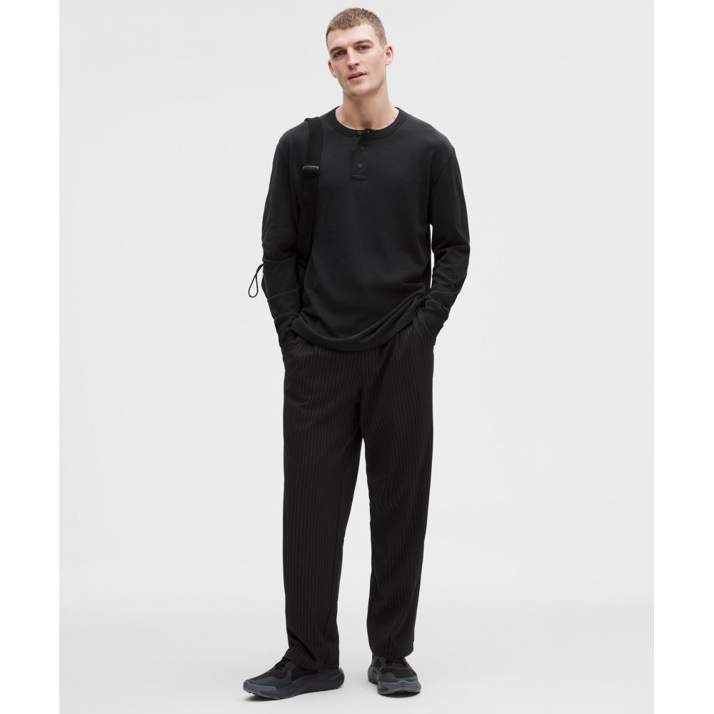 Lululemon Slub Cotton Jersey Long Sleeve Henley Black