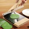 Manual Wooden Square Tortilla Presser Non-stick Mold-resistant Dumpling Skin Presser Ergonomic Handle Stainless Steel Gasket