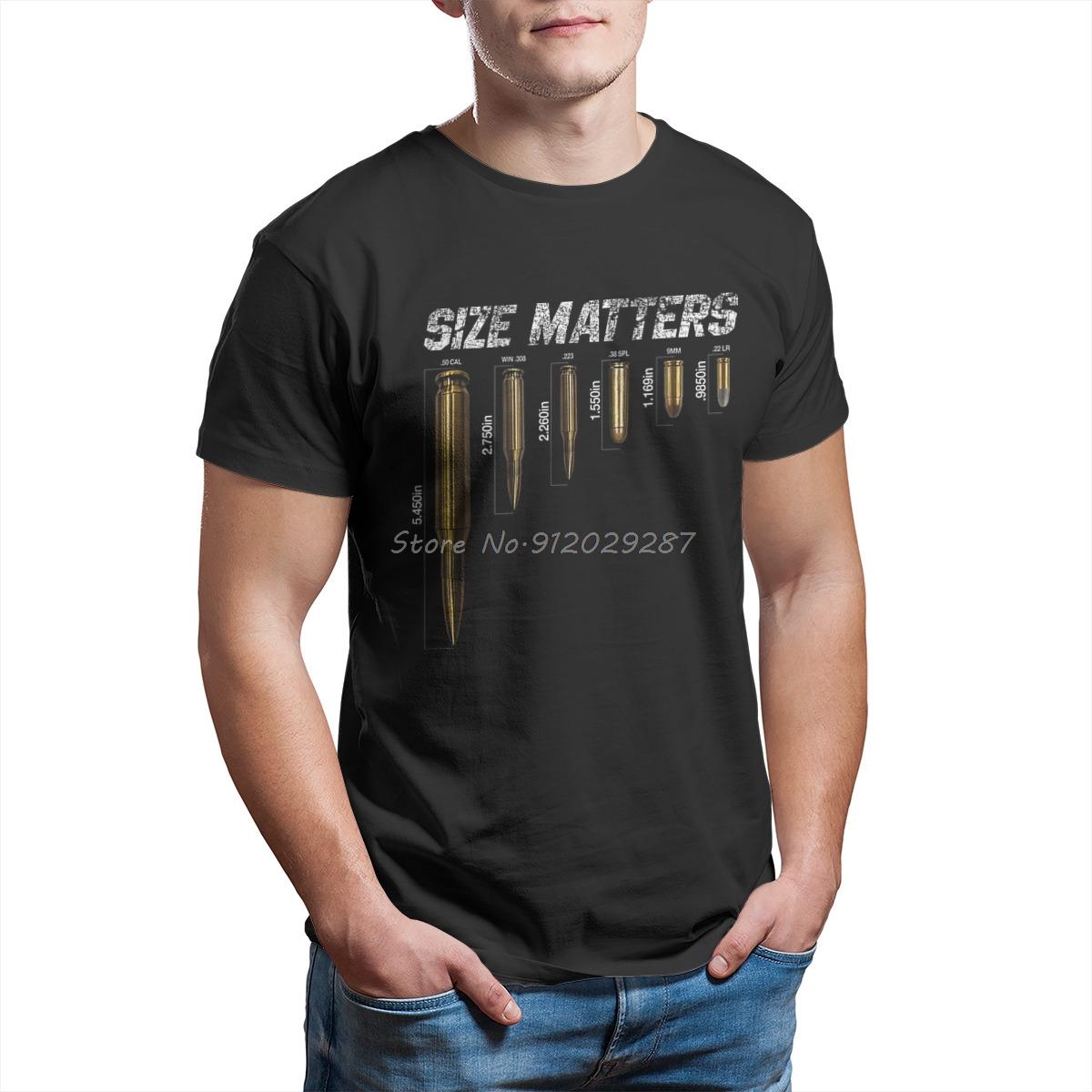 

Size Matters Bullets T Shirt Men T Shirt Harajuku Short Sleeve Cotton Tshirt Tees Streetwear Harajuku 4XL