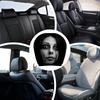 2pcs Car Headrest Covers Universal Elastic Fit Horror Theme Design Funny Playful All Occasions Seat Protectors Car Accessories