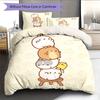 Molang poster Bedding Quilt Set Quilt Cover Pillowcase Home Decoration Birthday Gift (1 * duvet cover + 2 * pillowcase, without core)