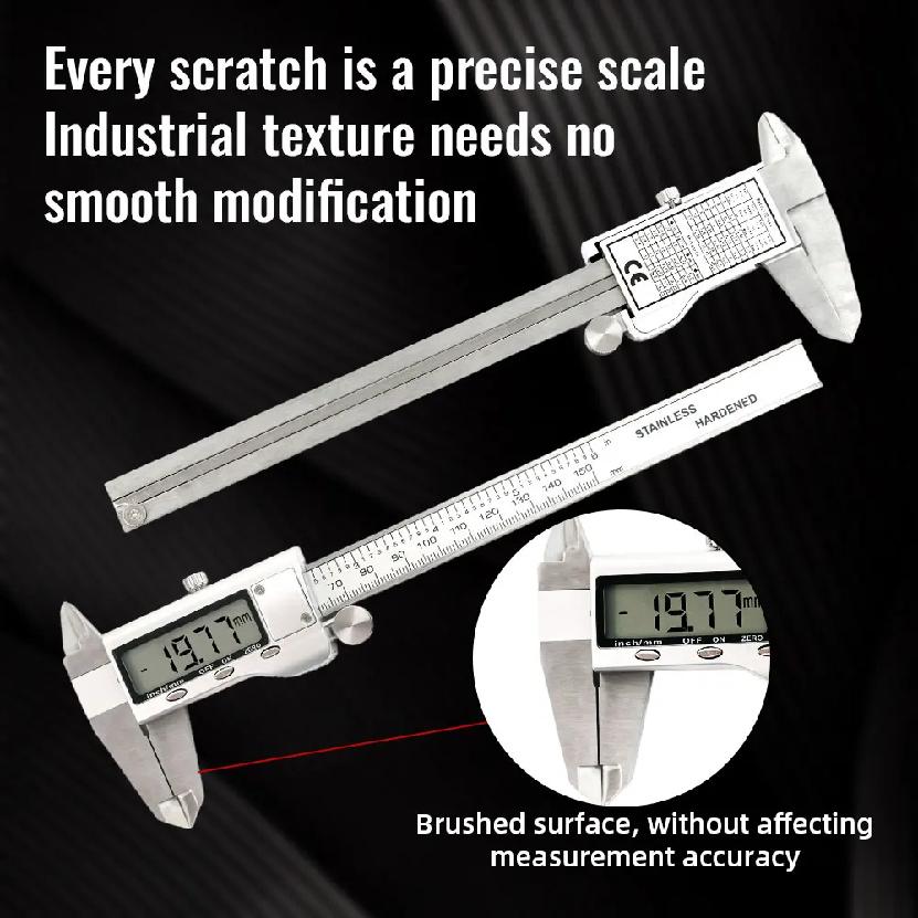 6 Inch 150mm Digital Vernier Caliper Stainless Steel Micrometer Measuring Tool Depth Ruler