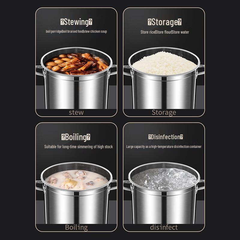 Yongduo 50L Thickened Stainless Steel Stock Pot with Lid