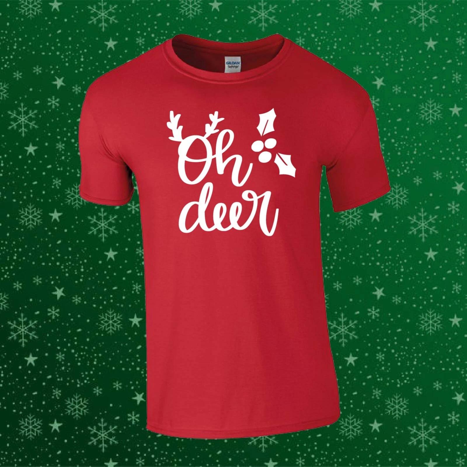 Oh Deer Funny Christmas Xmas Gift Unisex Kids/Adults Top T-shirt S