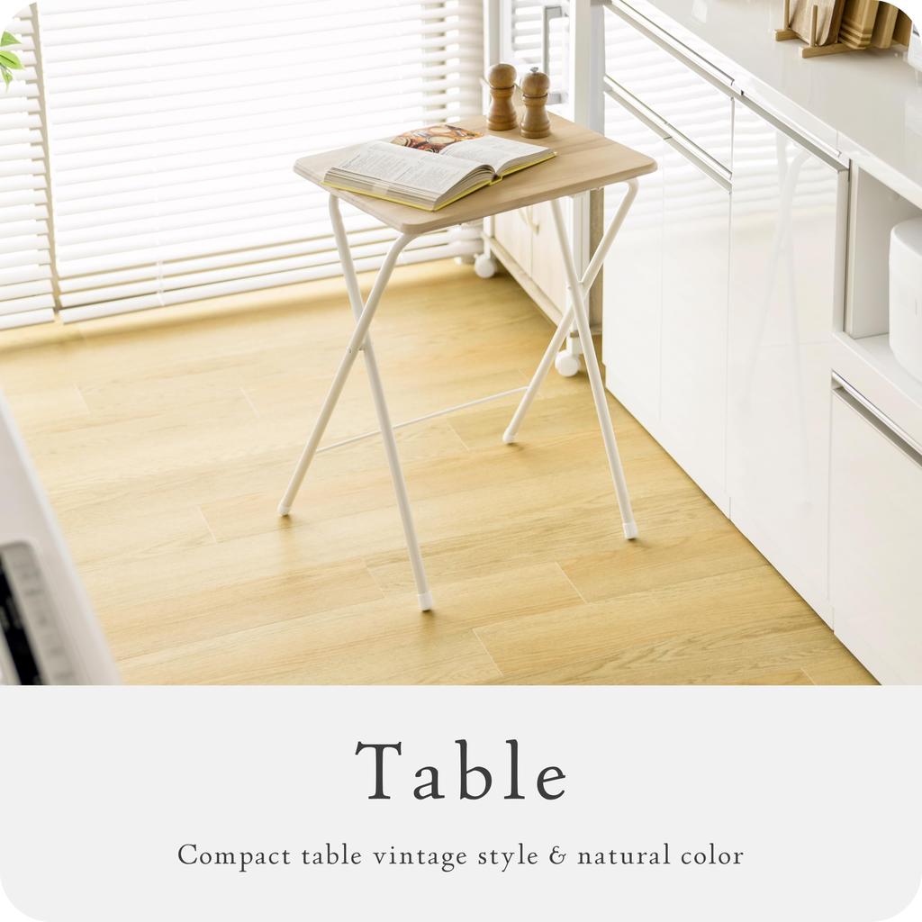 Takeda Corporation Vintage 48 X 40 X Compact Table [Side Table/Desk/Folding Table] Natural, 70cm, Vintage-Style T8-VCTH70NA