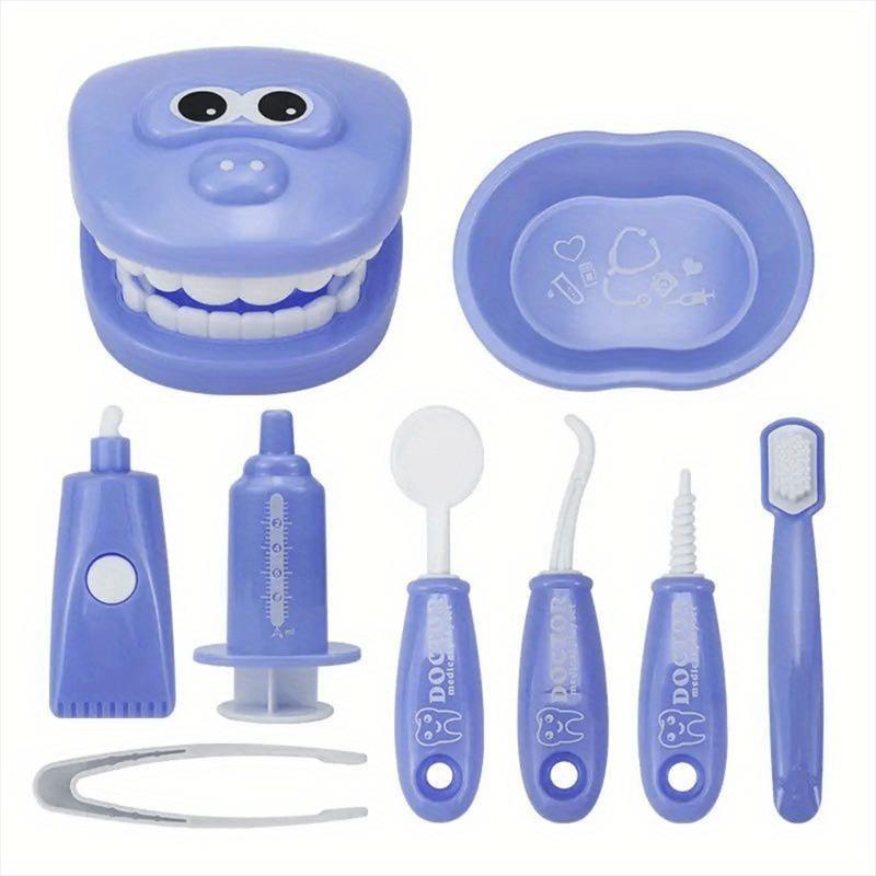 Kids Dentist Play Set Oral Care Practice Teeth Model Educational Toy for Kindergarten Preschool Early Learning Tooth Brushing