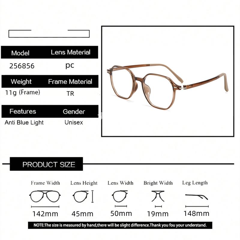 New  Retro Polygon Blue Light Blocking Glasses Uv Protection Unisex Oversize Frame Non-Prescription Eyewear For Men Women