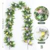 New Easter Egg Garland For Mantle Spring Vine Flower Easter Garland Multi Colored Artificial Hanging Wall Decor For Tree Decor