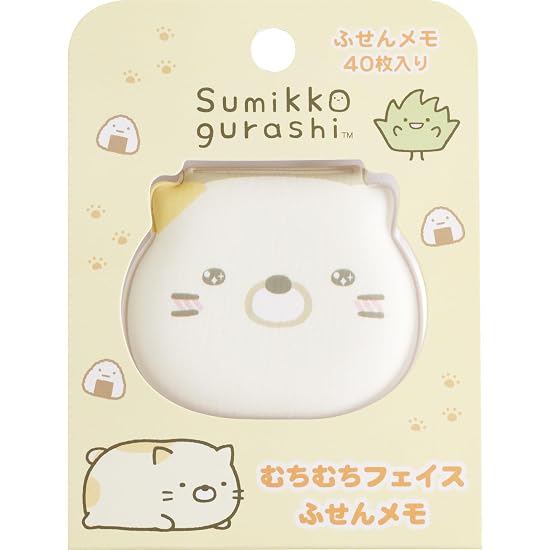 San-X Sumikko Gurashi Chubby Face Sticky Memo Pad Tokage MH28804 H50×W60×D10mm