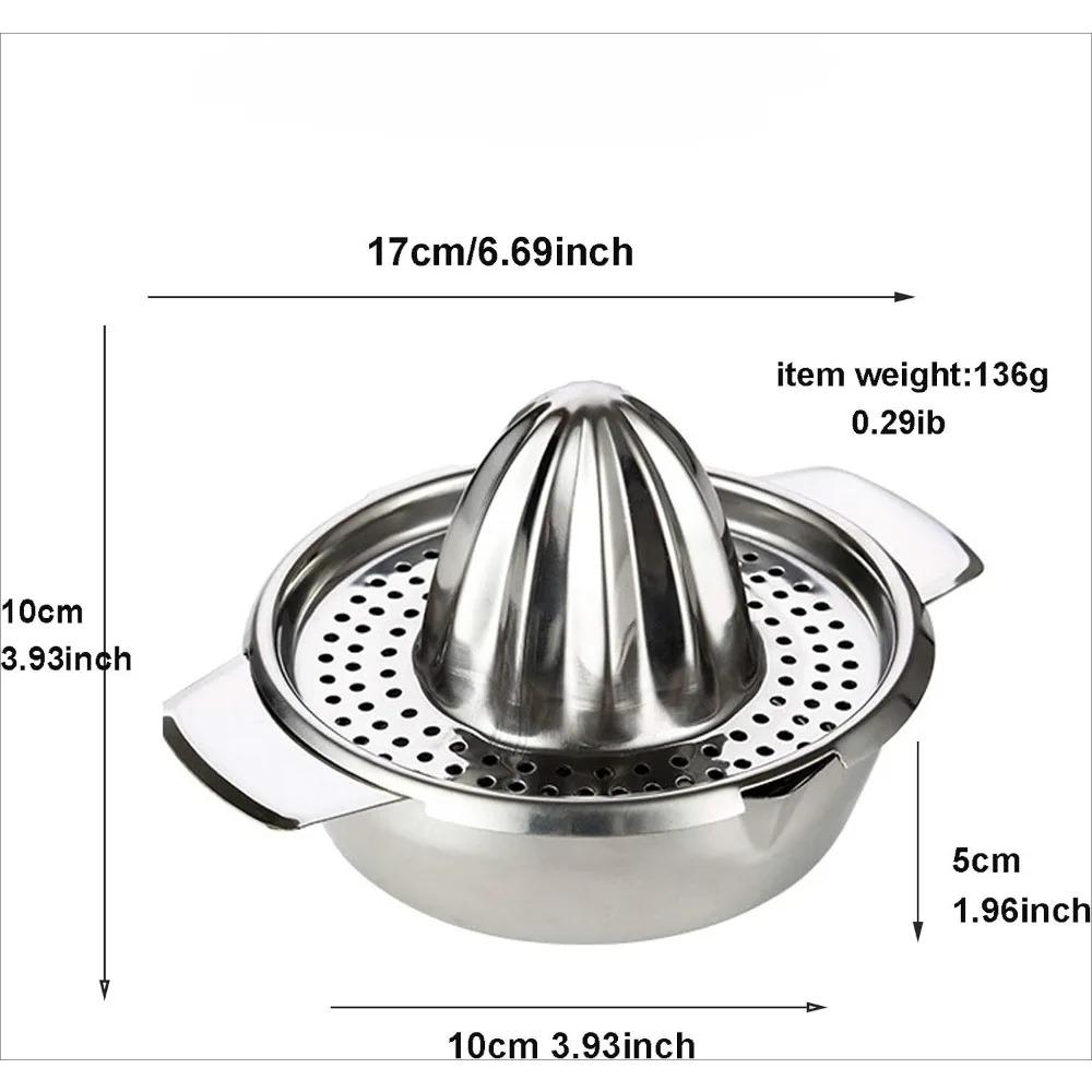 1Pcs Stainless Steel Citrus Squeezer Orange Lemon Juicer Lime Fruit Hand Squeezer with Bowl Storage Container Kitchen Tools