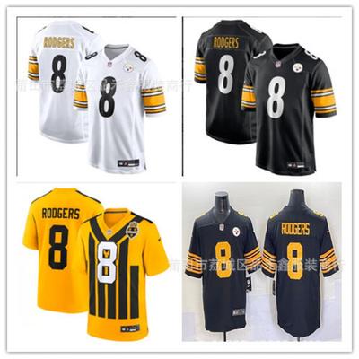 Futbalový dres Pittsburgh Steelers 8 Rodgers Vyšívaný Bavlnený Športový Úbor Muži Ženy Dospelí