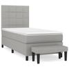 Box Spring Bed with Mattress Light Gray 80 X 200 Cm Fabric