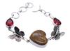 Jasper Red Garnet Gemstone Silver Plated Handmade Bracelet Jewelry 105