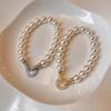 French-Inspired Pearl Bracelet: Micro-Inlaid Round Buckle, Light Luxury, Retro Style, Versatile Handcrafted Jewelry