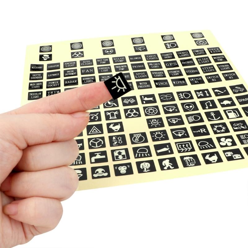 Autocolante luminoase pentru mașină Panoul de instrumente Butoane Autocolante Întrerupătoare PVC Etichete Decalcomanii