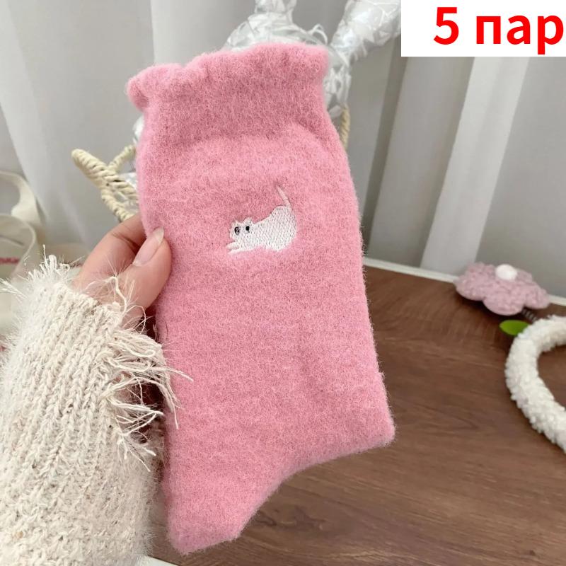 Verdickte und Samtige Herbst- und Winterwarme Cartoon-Bestickte Kniestrümpfe