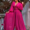 Large Size Beaded Mesh Fashion Casual Loose Wide-leg Jumpsuit