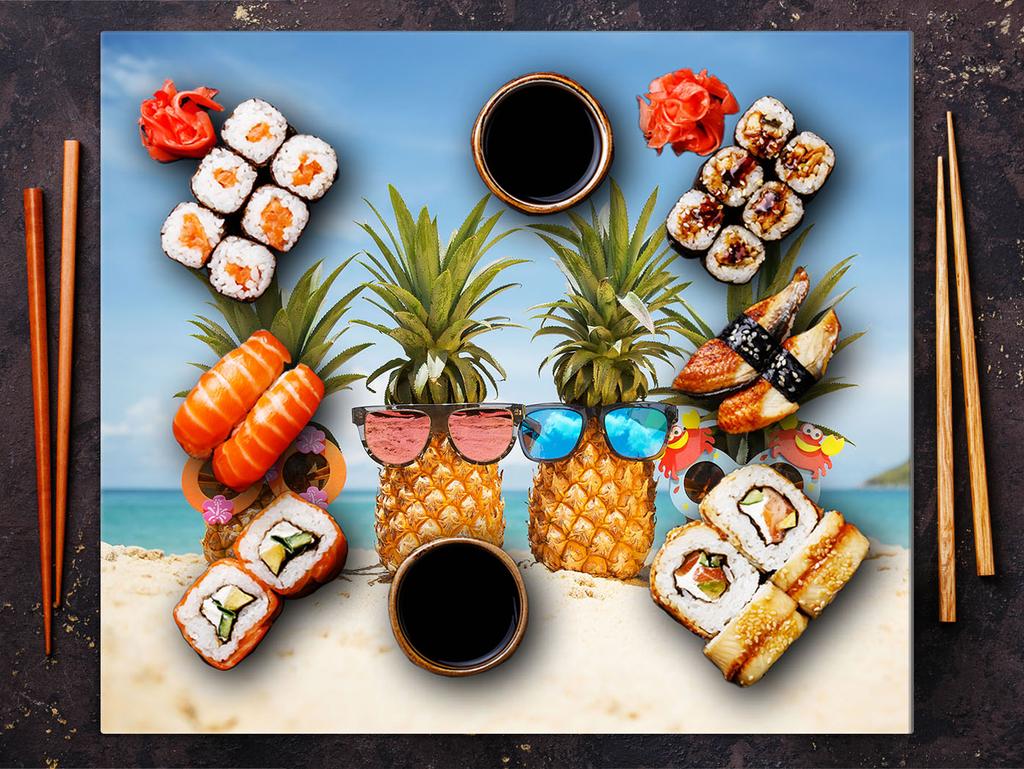 Szklana płyta ochronna na kuchenkę 60x52 Ananas