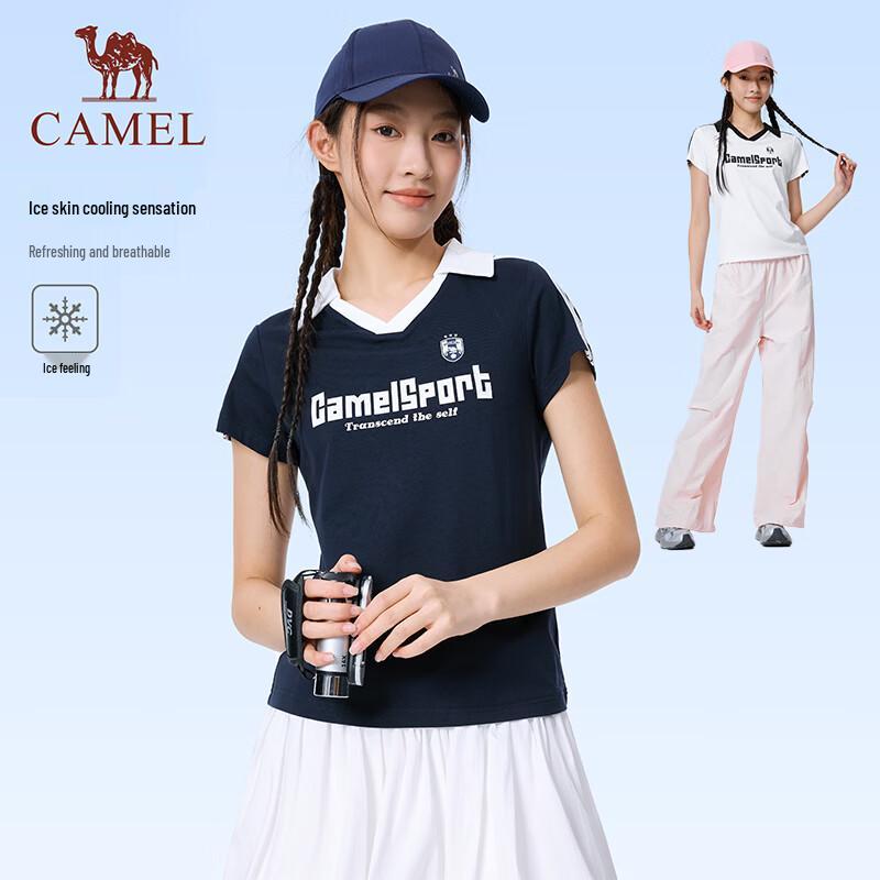 Camel Women s American Retro Ice-Feel Polo T-Shirt M