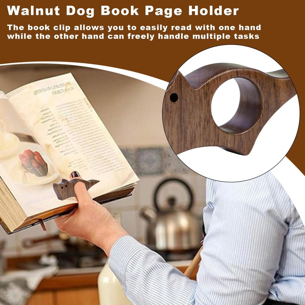 Thumb Page Holder  Wooden Animal Design Book Finger Clip, Hands-Free Bookmark Helper for Reading, Book Lovers & Students