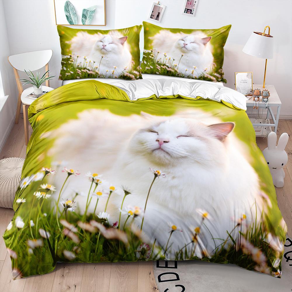 2/3pcs Bedding Set Digital Print Comfortable Duvet Cover for Home Bedroom Decoration, 1 Duvet Cover and 2pillowcase with Zippers