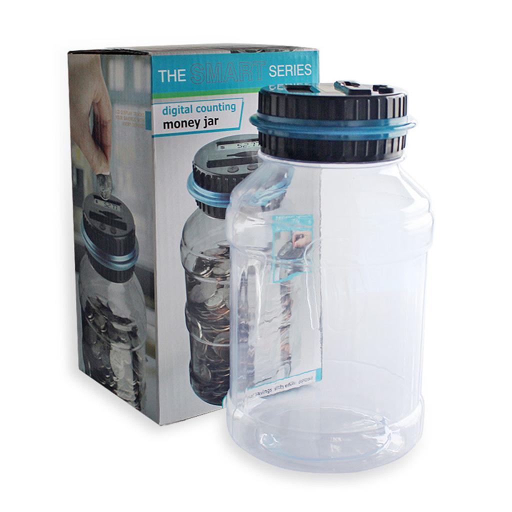 Electronic Piggy Bank Counter Coin Digital LCD Counting Coin Money Saving Box Jar Coins Storage Box For USD EURO Money Gifts