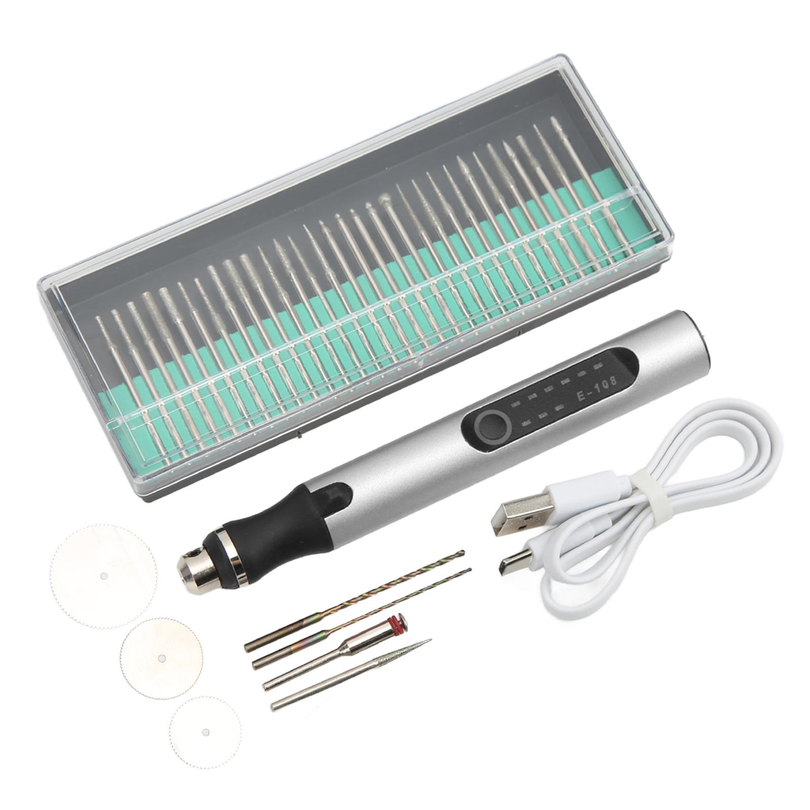 

Гравировальная ручка Портативная Беспроводная Зарядка 3 скорости DIY Сверление Резка Шлифовка Нанесение надписей Инструмент для травления металла Silver серебряный