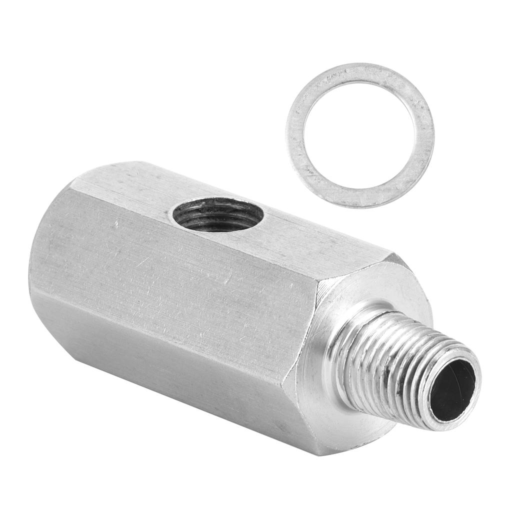 18in BSPT Oil Pressure Sensor Tee To NPT Adapter Stainless Steel Fitting for Turbo Supply Feed Line