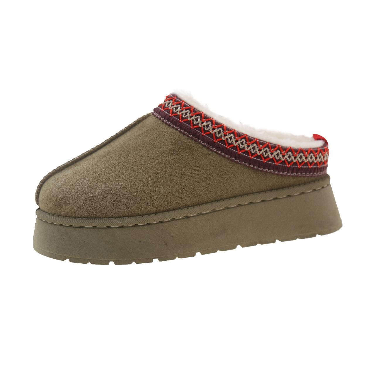 

Mao Mao mouth snow boots women s 2024 winter new Korean version thick-soled short tube thickened one-pedal lazy light cotton shoes 41 армія зелений колір