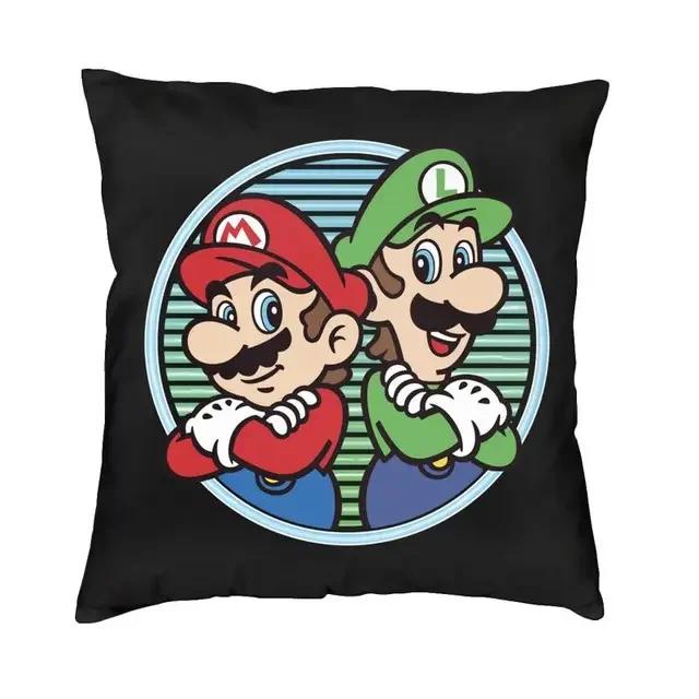 

Двусторонняя печатная подушка Mario Soundate, мультяшный наволочка для подушки для гостиной 12x12Inch