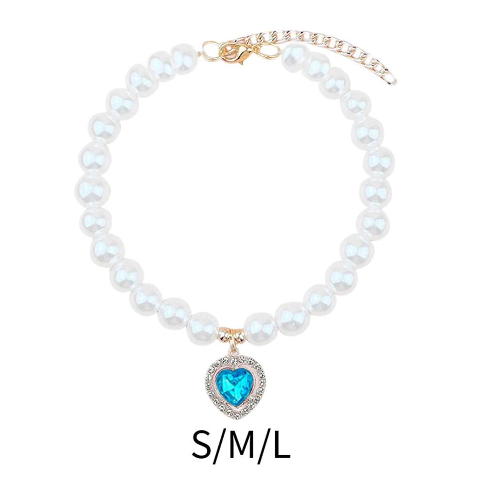 Hund Katze Perlenkette Verstellbares Zubehör Eleganter Haustierschmuck für weibliche