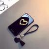 For Xiaomi Redmi Note 9 Pro Max 8 Pro Case Tempered Glass Love Heart Back Cover Tassel Lanyard For Redmi Note 13 Pro Plus 12 Pro